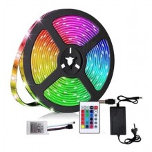 Светодиодная RGB лента с пультом на 220вт 5-метров Optima неоновая LED подсветка (АК-5514) Светодиодная RGB лента с пультом на 220вт 5-метров Optima неоновая LED подсветка (АК-5514)