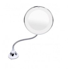 Зеркало гибкое с LED подсветкой круглое MIRROR (присоска, гибкий держатель, 10Х, 360, 7") с 10x увеличением (АК-5659)