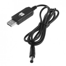 Кабель питания Artak USB 5.5V 1 м для роутера от повербанка с преобразователем на 12V Черный (АК-5807) Кабель питания Artak USB 5.5V 1 м для роутера от повербанка с преобразователем на 12V Черный (АК-5807)
