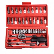 Автомобильный набор ручных инструментов Tool Set 46 предметов в ударопрочном кейсе Красный (АК-5976)