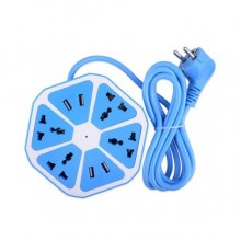 Сетевой фильтр универсальный HEXAGON SOCKET на 4 розетки и 4 USB порта переноска синий (to-1770) Сетевой фильтр универсальный HEXAGON SOCKET на 4 розетки и 4 USB порта переноска синий (to-1770)
