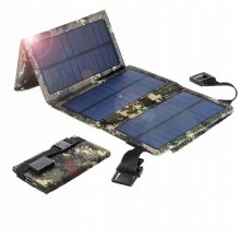 Портативная солнечная панель зарядное устройство Solar Power Bank USB 4 секции камуфляж (ol-4555)