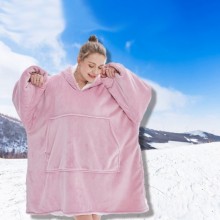 Плюшевая толстовка плед с рукавами и капюшоном Huggle Hoodie оверсайз, теплый худи с карманом розовый (ol-58996) Плюшевая толстовка плед с рукавами и капюшоном Huggle Hoodie оверсайз, теплый худи с карманом розовый (ol-58996)