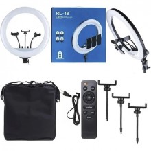 Кольцевая LED лампа с держателем для телефона RL-18 Soft Ring Light 45 см (kt-5819) Кольцевая LED лампа с держателем для телефона RL-18 Soft Ring Light 45 см (kt-5819)