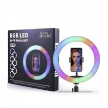 Кольцевая RGB LED лампа с держателем для телефона MJ33 Soft Ring Light 33 см (kt-5820) Кольцевая RGB LED лампа с держателем для телефона MJ33 Soft Ring Light 33 см (kt-5820)