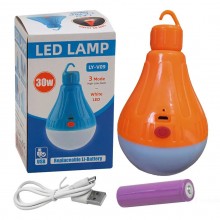 Светодиодная LED лампочка на аккумуляторе 30W LY-V09 Оранжевая (kt-LY-V09) Светодиодная LED лампочка на аккумуляторе 30W LY-V09 Оранжевая (kt-LY-V09)