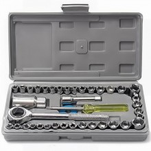 Набор автомобильных инструментов в кейсе 40 шт Combination Socket Серый (kt-5786)