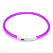 Светящийся LED ошейник для собак с USB зарядкой 35 см S Фиолетовый (kt-1113) Светящийся LED ошейник для собак с USB зарядкой 35 см S Фиолетовый (kt-1113)