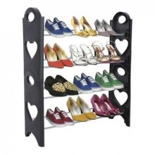 Полка для обуви на 4 полки Shoe rack Black (kt-8088)