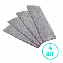 Набор запасок для швабры Easy Mop Насадка моп сменная для швабры лентяйки из микрофибры 32х12 см полотера прямоугольная 4 штуки Серый (kt-5896)