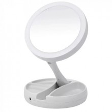 Круглое зеркало с LED подсветкой для макияжа My Fold AWAY MIRROR Белое (kt-5823) Круглое зеркало с LED подсветкой для макияжа My Fold AWAY MIRROR Белое (kt-5823)