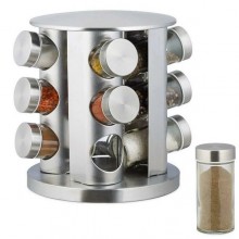 Набор баночек для специй 12 емкостей Spice Carousel Silver (kt-6023)