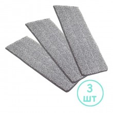 Набор запасок для швабры Easy Mop Насадка моп сменная для швабры лентяйки из микрофибры 32х12 см полотера прямоугольная 3 штуки Серый (kt-6195)