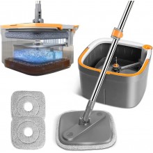 Швабра квадратная с ведром на 5.8л Mop with Bucket комплект с автоматическим отжимом и 2 микрофибрами Серый (kt-6178) Швабра квадратная с ведром на 5.8л Mop with Bucket комплект с автоматическим отжимом и 2 микрофибрами Серый (kt-6178)