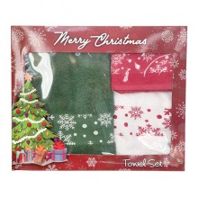 Подарочный набор полотенец Merry Christmas 3 шт Зеленый (kt-5656) Подарочный набор полотенец Merry Christmas 3 шт Зеленый (kt-5656)