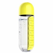 Спортивная бутылка для воды с таблетницей фитнес органайзер Pill Vitamin Water Bottle Yellow желтая (MV-444) Спортивная бутылка для воды с таблетницей фитнес органайзер Pill Vitamin Water Bottle Yellow желтая (MV-444)