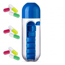Спортивная бутылка для воды с таблетницей фитнес органайзер Pill Vitamin Water Bottle Blue синяя (MV-444) Спортивная бутылка для воды с таблетницей фитнес органайзер Pill Vitamin Water Bottle Blue синяя (MV-444)