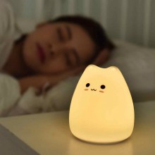 Ночной светильник LED силиконовый детский Котик Little Cat Silicone Light 7 цветов(GS - 51121)