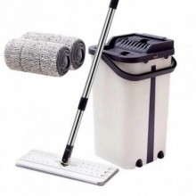 Швабра лентяйка с ведром автоматический отжим Flat Mop (as-1118) Швабра лентяйка с ведром автоматический отжим Flat Mop (as-1118)