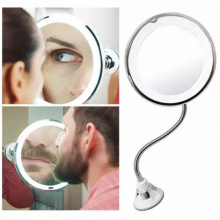 Косметическое зеркало для макияжа Ultra Flexible Mirror настольное с подсветкой LED на присоске (LO-10026)
