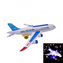 Игрушка самолет со световыми и звуковыми эффектами BBMTOYS на батарейках Белый с синим ( AL_186238) Игрушка самолет со световыми и звуковыми эффектами BBMTOYS на батарейках Белый с синим ( AL_186238)