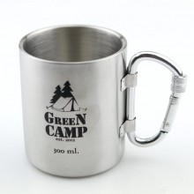Термокружка World Sport GreenCamp 300 мл, ручка-карабин, для туризма, кемпинга, пикника (AL_281746)
