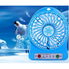 Вентилятор портативный настольный Portable Fan Mini со съемным аккумулятором голубой (Li-149965)