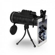 Монокуляр бинокль Pro Lens с треногой и креплением прищепкой для телефона Panda 40x60 66М/8000М с двойной фокусировкой влагозащищенный (AL-297338)