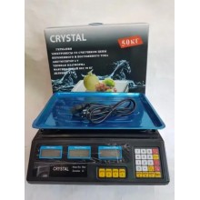Торговые Весы электронные с калькулятором Crystal 50 kg 6V Черный (MR 22214)