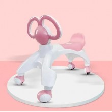 Ходунки - беговел четырехколесный BABY WALKER Smile Голубой с ушками ручками каталка для малышей розовый (MR 22236)