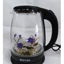 Электрочайник стеклянный с цветком BITEK BT-3111A 1.8 л 2400Вт Черный (zx-BT-3111A) Электрочайник стеклянный с цветком BITEK BT-3111A 1.8 л 2400Вт Черный (zx-BT-3111A)