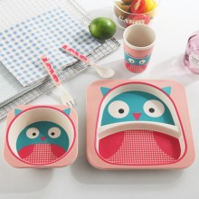 Набор детской посуды из бамбука Bamboo Fibre kids set Сова 5 предметов сова (AL-153979) Набор детской посуды из бамбука Bamboo Fibre kids set Сова 5 предметов сова (AL-153979)