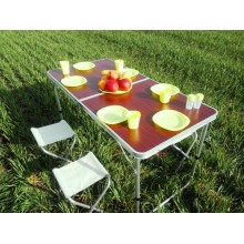 Столик чемодан складной для пикника кемпинга 120 на 60 см с 4-мя стульями Folding Table (AL-130642)