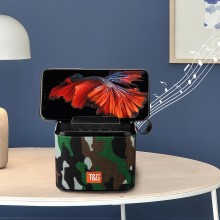 Портативная беспроводная Bluetooth колонка T&G TG801 AUX Micro-SD card USB FM-Radio зеленый - камуфляж (AL-222)