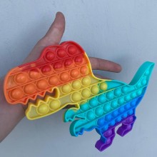 Игрушка Pop it Антистресс Пупырка Поп ит  динозавр силиконовый радужный большой  (AL-222)