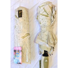 Женский бежевый зонт Полуавтомат LOVE любовь 9 спиц  (GS - 49920)