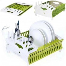 Сушилка-органайзер для посуды пластиковая Dish Drying настольная складная Green&White (TG7031) Сушилка-органайзер для посуды пластиковая Dish Drying настольная складная Green&White (TG7031)
