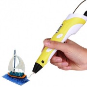 3D ручка c LCD дисплеем и набор эко пластика для рисования 3DPen-2 Желтая (as-1209)