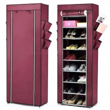 Тканевый шкаф для хранения обуви Shoe Cabinet обувной складной стеллаж полка-органайзер 160х60х30 см Бордовый (as-1425) Тканевый шкаф для хранения обуви Shoe Cabinet обувной складной стеллаж полка-органайзер 160х60х30 см Бордовый (as-1425)