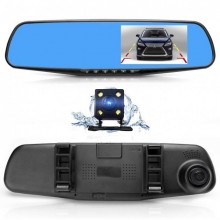 Видеорегистратор 2 в 1 зеркало с камерой заднего вида и микрофоном Vehicle Blackbox DVR Full HD 4.3 дюймов (as-1115)