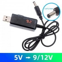 USB-кабель для повышения напряжения на 9 V или 12 V DC постоянного тока с переключателем для роутера/света от Powerbank Черный (TG7073) USB-кабель для повышения напряжения на 9 V или 12 V DC постоянного тока с переключателем для роутера/света от Powerbank Черный (TG7073)