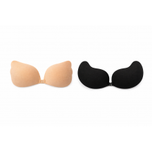 Набор бюстгальтеров Fly Bra+Decollete без бретелей с пуш-ап эффектом черный+бежевый размер A (ABFlyButterfly2-1)