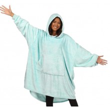Плюшевая толстовка с капюшоном 81*70 см Huggle Hoodie толстовка с рукавами One Size Голубая (TG-7101)