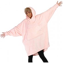 Плюшевая толстовка с капюшоном 81*70 см Huggle Hoodie толстовка с рукавами One Size Розовая (TG-7102)