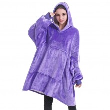 Плюшевая толстовка с капюшоном 81*70 см Huggle Hoodie толстовка с рукавами One Size Фиолетовая (TG-7103)