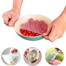 Силиконовые многоразовые пищевые пленки-крышки Fresh and Stretch 4 шт в наборе квадратные Прозрачный (TG7084) Силиконовые многоразовые пищевые пленки-крышки Fresh and Stretch 4 шт в наборе квадратные Прозрачный (TG7084)